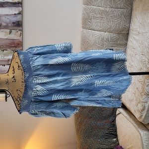 Standard Grace Off Shoulder Palm Stripe Blouse